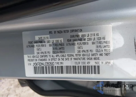 2018 Mazda Cx-5 Grand Touring from USA, damaged, VIN JM3KFBDM4J0350580